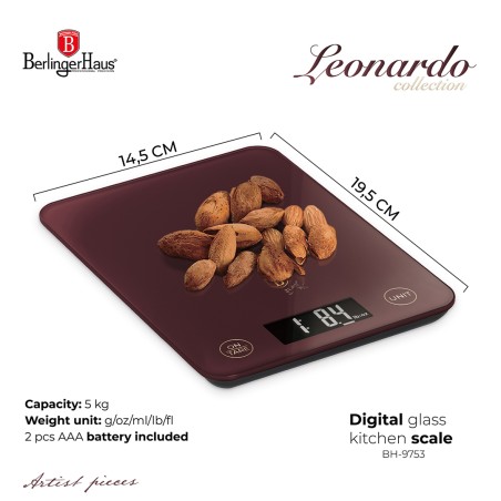 Cantar bucatarie digital 5 kg, BH 9753 Leonardo Collection Berlinger Haus