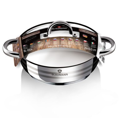 Cratita inox cu capac, BL 1004 A, 26 cm, 5...