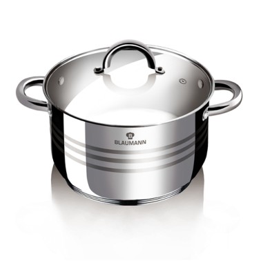 Oala inox cu capac, BL-1007A, 18 cm, Gourmet...