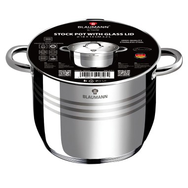 Oala inox cu capac, BL-1007A, 18 cm, Gourmet...