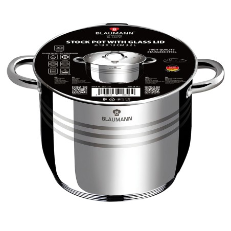 Oala inox cu capac, BL-1007A, 18 cm, Gourmet Line Blaumann