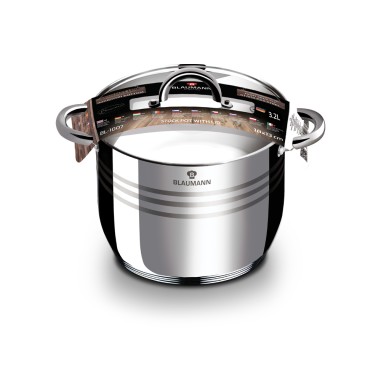 Oala inox cu capac, BL-1007A, 18 cm, Gourmet...