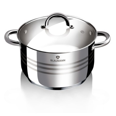 Oala inox cu capac 20 cm, Gourmet Line, Blaumann BL 1020A