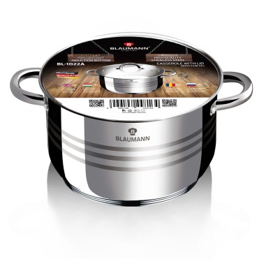 Oala inox cu capac, BL 1022 A,  26 cm, 7.6...