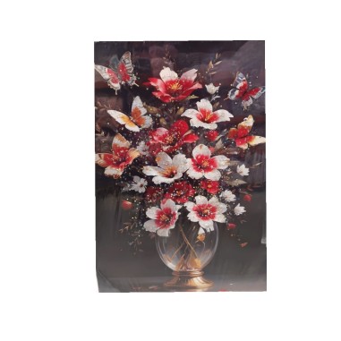 Tablou decorativ cu flori, fluturasi si pietre,...