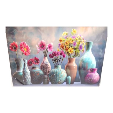 Tablou decorativ cu flori si pietre, 50 x 70 x...