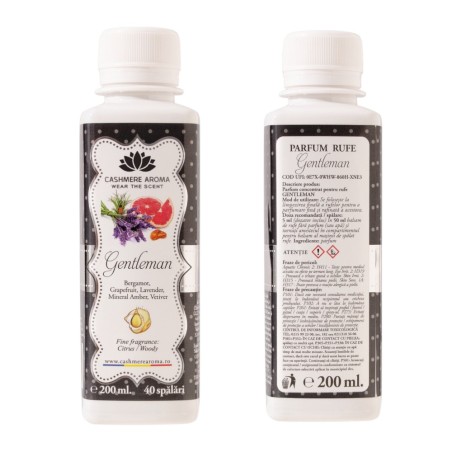 Parfum de rufe albe si color, 200 ml, 40 spalari, Gentleman, Cashmere Aroma