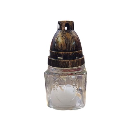 Candela din sticla cu capac, timp ardere 4-6H, 14x7 cm, LA 106