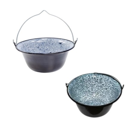 Ceaun emailat rezistent, 13 litri, negru