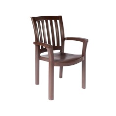 Scaun pentru gradina clasic din plastic rezistent, maro,...