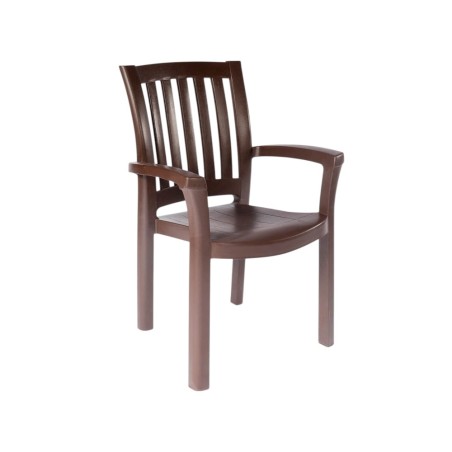 Scaun pentru gradina clasic din plastic rezistent, maro, 90X58X59, marca Sterk