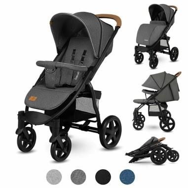 Carucior sport Annet Plus, De la nastere, Cu accesorii, 0 - 22 Kg, Gri Caramel Lionelo - produs de calitate si ieftin