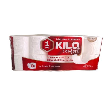 Set hartie igienica Kilo 3 straturi, 10 role, 1 kg
