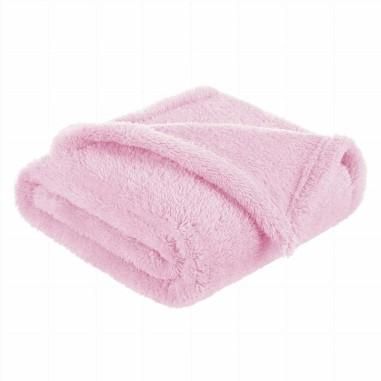 Bocioland - Paturica pufoasa pentru copii, Din fleece, mare 80 x 100 cm, Pink Bocioland - produs de calitate si ieftin