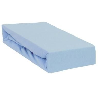 Qmini - Cearceaf impermeabil cu elastic, patut 120x60 cm, Din jerseu, Blue Qmini - produs de calitate si ieftin