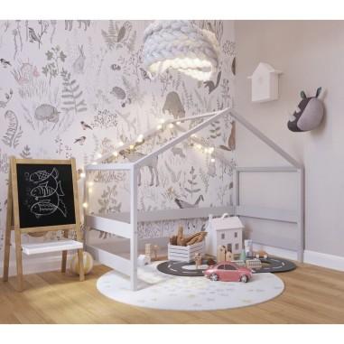 Casuta de joaca lemn certificat FSC, In stil scandinav House, 169x89x135 cm, Gri YappyKids - produs de calitate si ieftin