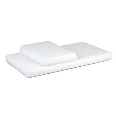 Set saltele pentru copii YappyGrow 190x70x11 cm (140x70x11 cm + 50x70x11 cm ) fibra de cocos, Husa detasabila ,Bumbac, Alb Yappy