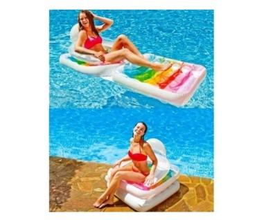 Saltea si fotoliu gonflabil 2 in 1, Intex, 198 x 94 cm, multicolor, 58847 - Intex produs de vanzare-poza- 2