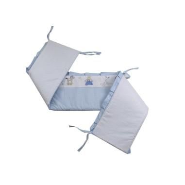 Aparatoare laterala patut 120x60 cm, Cu umplutura antialergica, 180 x 32 cm, Teddy Play Blue M2 BabyNeeds - produs de calitate s