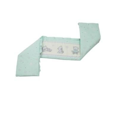 Aparatoare laterala patut 120x60 cm, Cu umplutura antialergica, 180 x 32 cm, Teddy Toys Turquoise M2 BabyNeeds - produs de calit