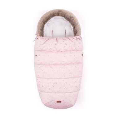 Sac de iarna impermeabil Comfy, 4 in 1, Cu blanita si interior din fleece, Universal, Pentru carucior, 100 x 55 cm, Roz Petite&M