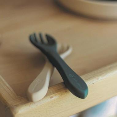 Set tacamuri din silicon fara BPA, Take&Match, 6 luni+, Verde inchis Petite&Mars - produs de calitate si ieftin