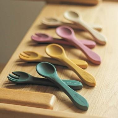 Set tacamuri din silicon fara BPA, Take&Match, 6 luni+, Verde inchis Petite&Mars - produs de calitate si ieftin