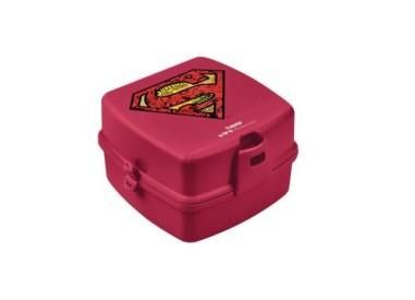 Cutie pentru sandwich de copii, Superman, plastic rosu, 15x14x9 cm, Tuffex 509-51 - TUFFEX produs de vanzare-poza- 1