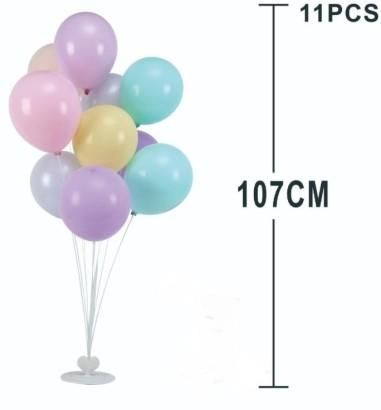 Set 11 baloane multicolore, cu suport, 107 cm - Mirific Party produs de vanzare-poza- 1