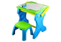 Tabla multifunctionala de scris pentru copii, 2 in 1, cu scaunel si accesorii, LeanToys, 3292 - LeanToys produs de vanzare-poza-