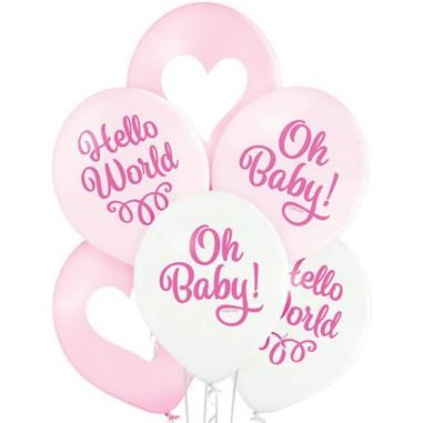 Set 6 baloane latex Oh baby girl 30cm - produs calitativ copii