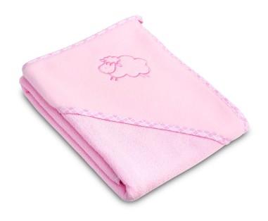 Prosop cu gluga Sensillo SHEEP 80x80 cm Pink SENSILLO - produs calitativ copii