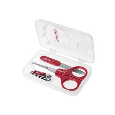 Kit de manichiura pentru bebelusi Akuku A0042 Rosu AKUKU - produs calitativ copii