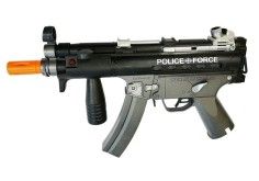 Set de joaca pentru copii, mitraliera, pistol cu gloante de spuma si accesorii de politie, LeanToys, 4875 - LeanToys produs de v