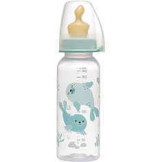 Biberon Family PP cu tetina anti-colici din latex natural, 250 ml, de la 6 luni, debit mediu (M), nip 35007 NIP - produs calitat