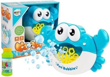 Masina de facut baloane de sapun, bule pentru copii, in forma de crab albastru, LeanToys, 7314