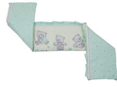 idei si jucarii calitative pentru copii, baieti si fete Aparatoare Laterala MyKids Teddy Toys Turquoise M1 120x60 MyKids 