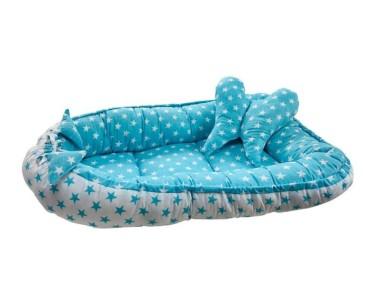 idei si jucarii calitative pentru copii, baieti si fete Baby Nest 2 Piese MyKids Stars Turquoise MyKids 