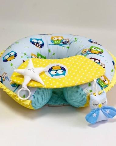 idei si jucarii calitative pentru copii, baieti si fete Perna transformabila reductor MyKids 0307 Owls Blue MyKids 