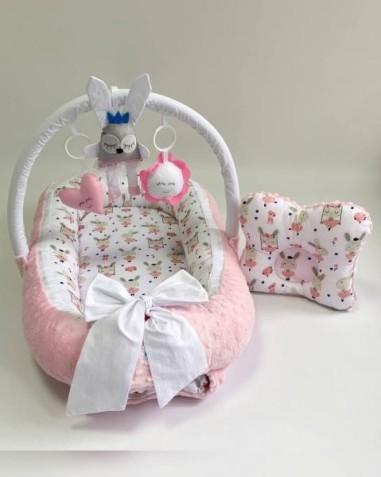 idei si jucarii calitative pentru copii, baieti si fete Babynest Plush MyKids 0114 Bunny Pink MyKids 