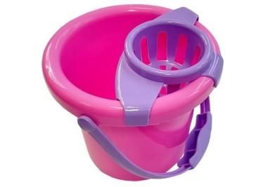 Set carucior de curatenie cu aspirator pentru copii, Cleaning Trolley, cu Accesorii de jucarie, Multicolor, LeanToys, 4827 - Lea