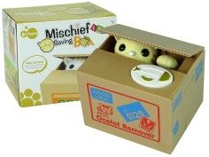 Pusculita pentru copii, pisicuta fura bani, LeanToys, 7258