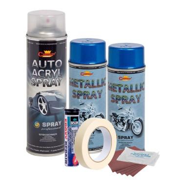 Kit complet reparatie si vopsire jante culoare Albastru Metalizat, V2