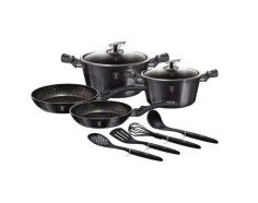 Set oale si tigai marmorate, 10 piese, din aluminiu forjat, Carbon Pro Collection, Berlinger Haus, BH 6917