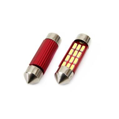 Set becuri auto cu LED CANBUS sofit C5W 12 SMD 36mm Alb 12/24V