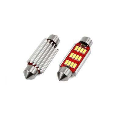 Set becuri auto cu LED CANBUS sofit C5W 12 SMD 4014 41mm Alb 12/24V