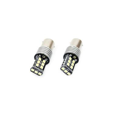 Set becuri auto cu LED CANBUS P21W BA15S 15 SMD 7.5W Alb 12/24V