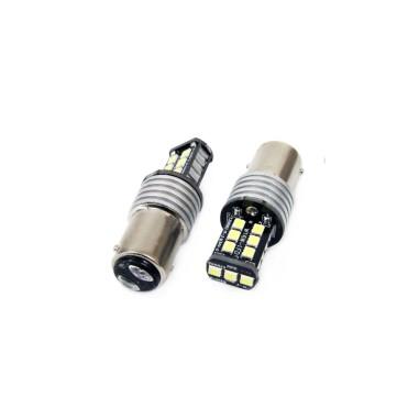 Set becuri auto cu LED CANBUS P21/5W BA15D 15 SMD 7.5W Alb 12/24V