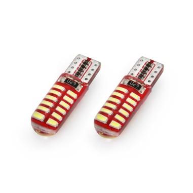 Set becuri auto cu LED CANBUS T10e W5W 24 SMD SILCA Alb 12V