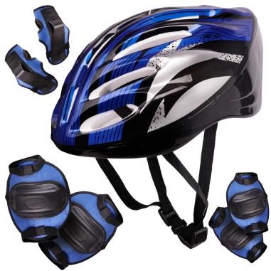 Set Protectie pentru copii, 7 piese, model BIKE, culoare Albastra